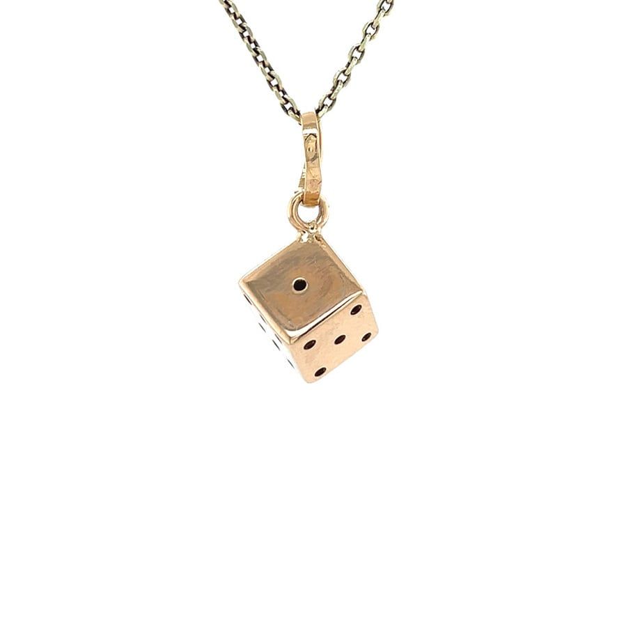 Vintage 18K Rose Gold Dobbelsteen Pendant