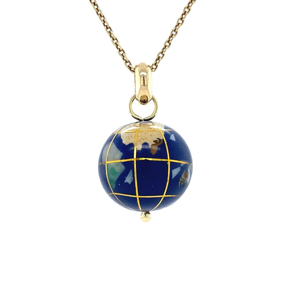 Vintage 14K Gold Globe Pendant
