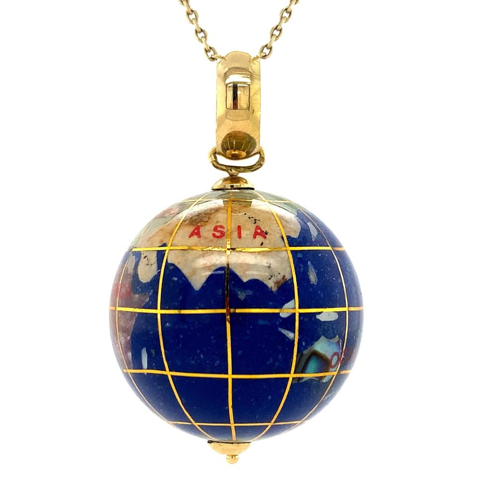 Vintage 18K Gold Globe Pendant