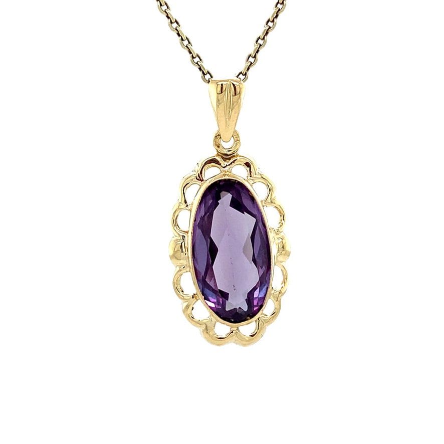 Vintage 14K Gold Pendant with Sapphire