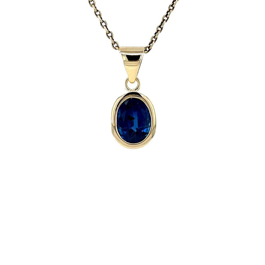Vintage 14K Gold Pendant with Sapphire