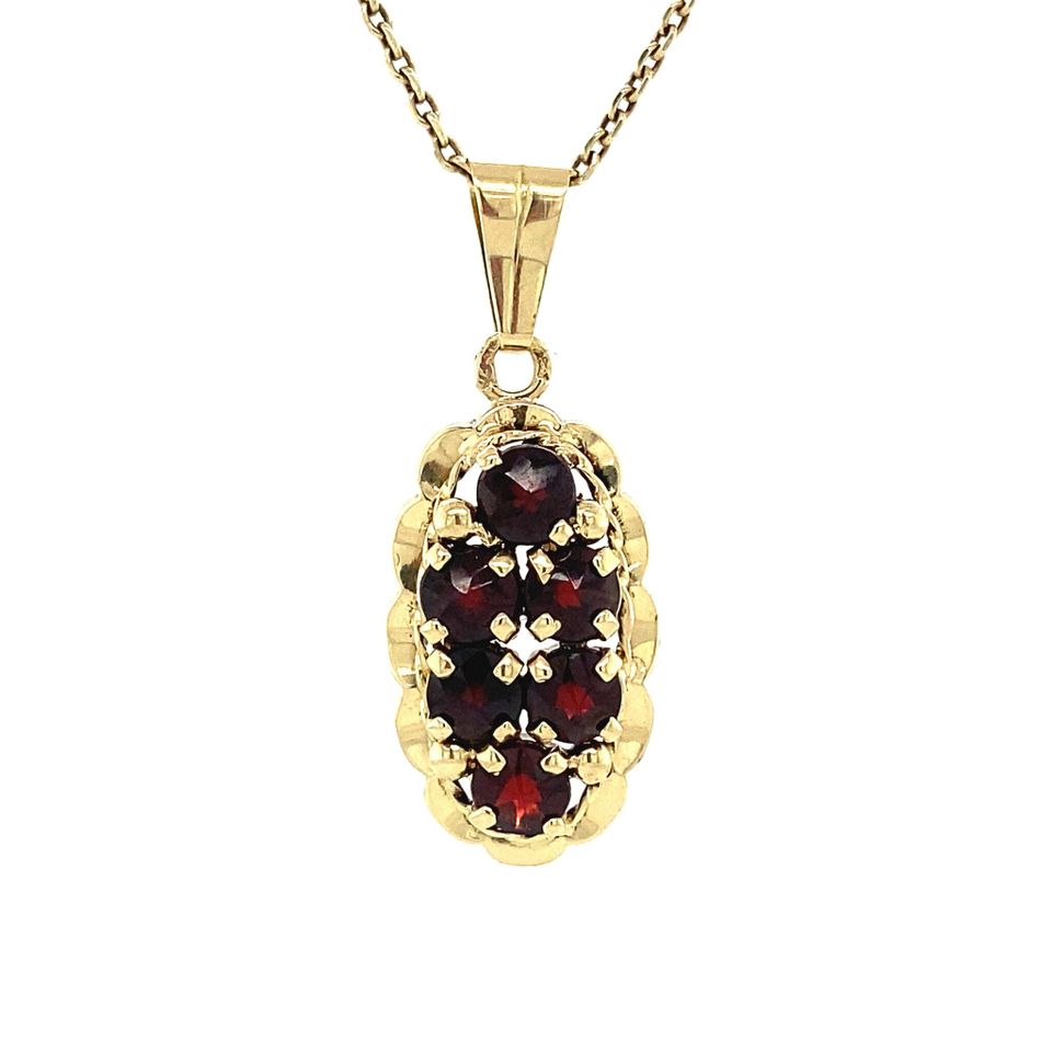 Vintage 14K Gold Pendant with Garnet