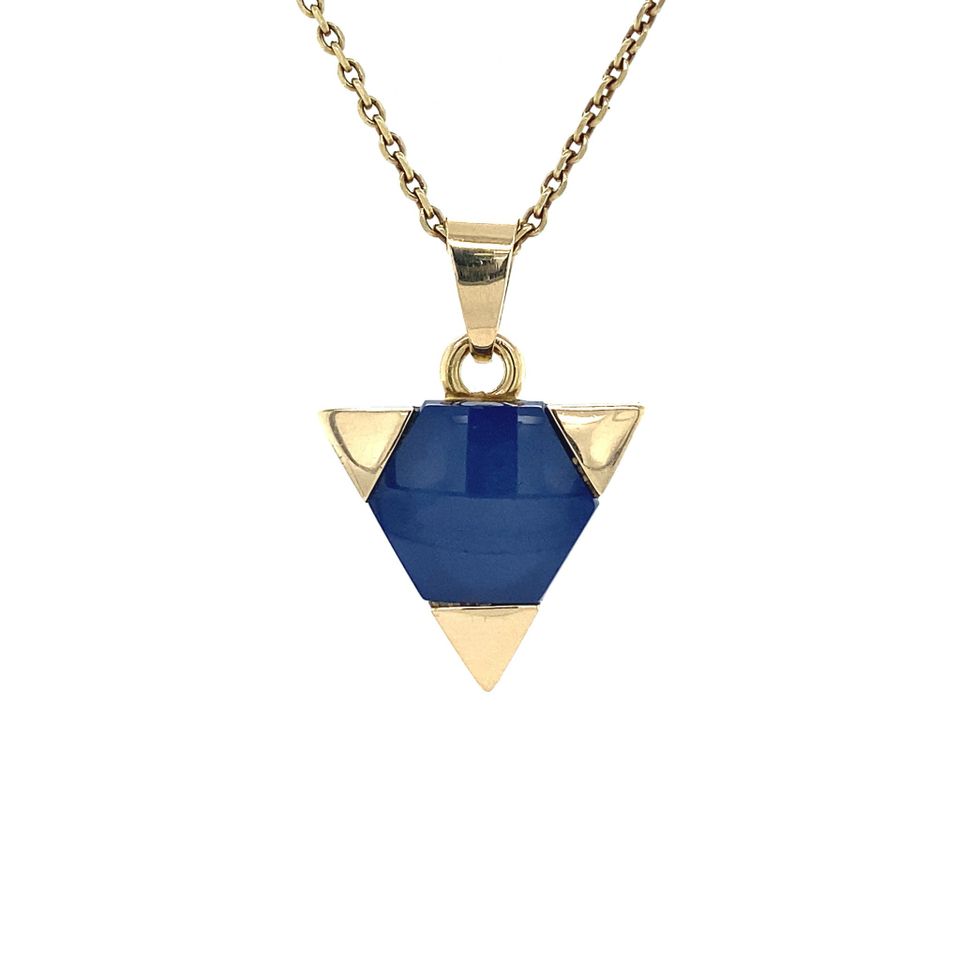 Vintage 14K Gold Pendant with Star Sapphire