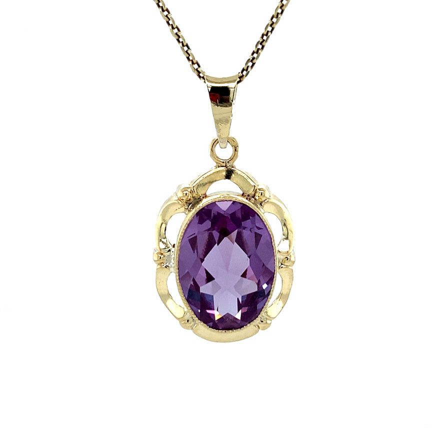 Vintage 14K Gold Pendant with Sapphire