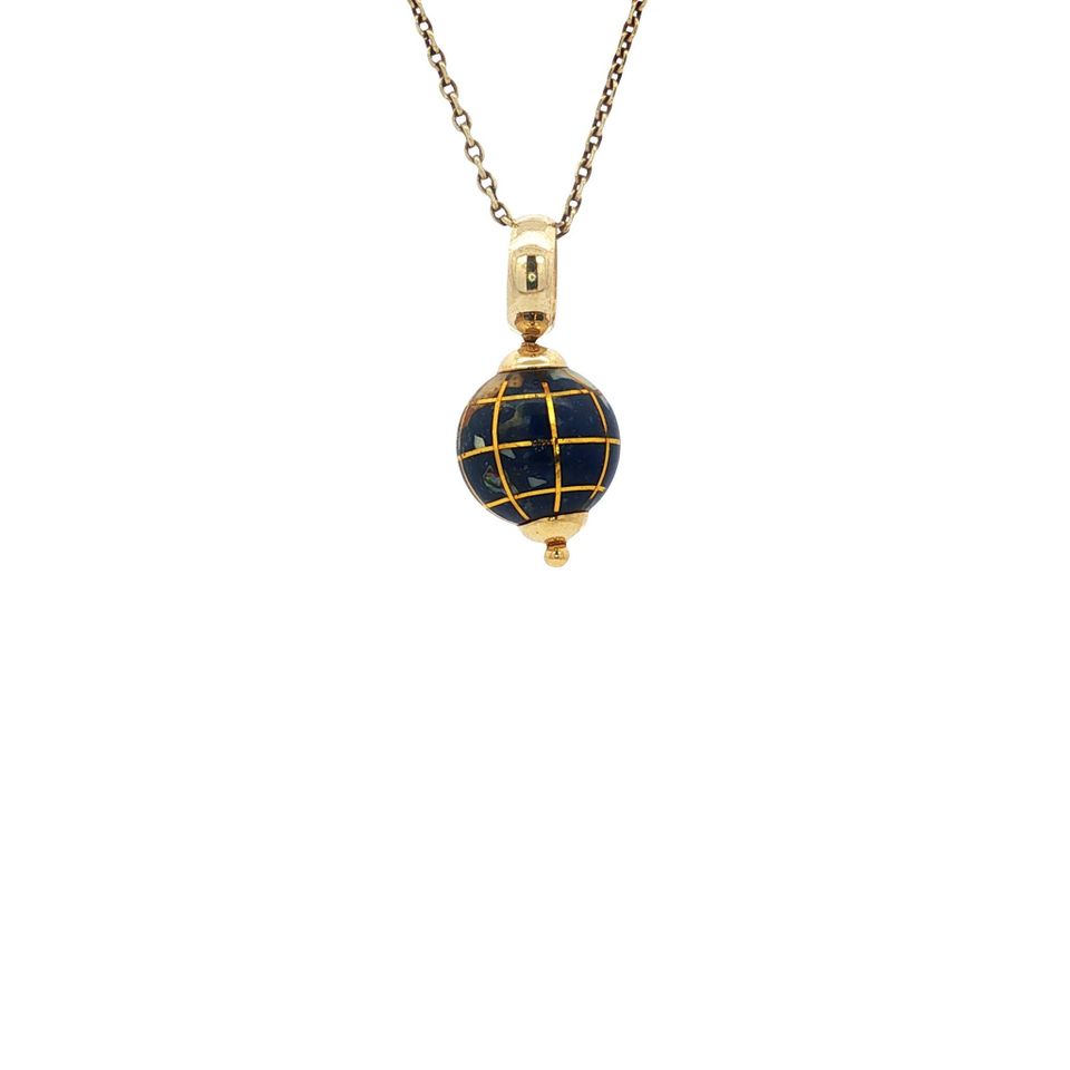 Vintage 18K Gold Globe Pendant