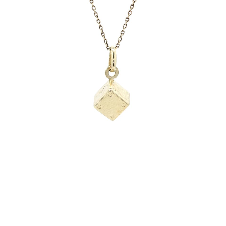 Vintage 14K Gold Dobbelsteen Pendant