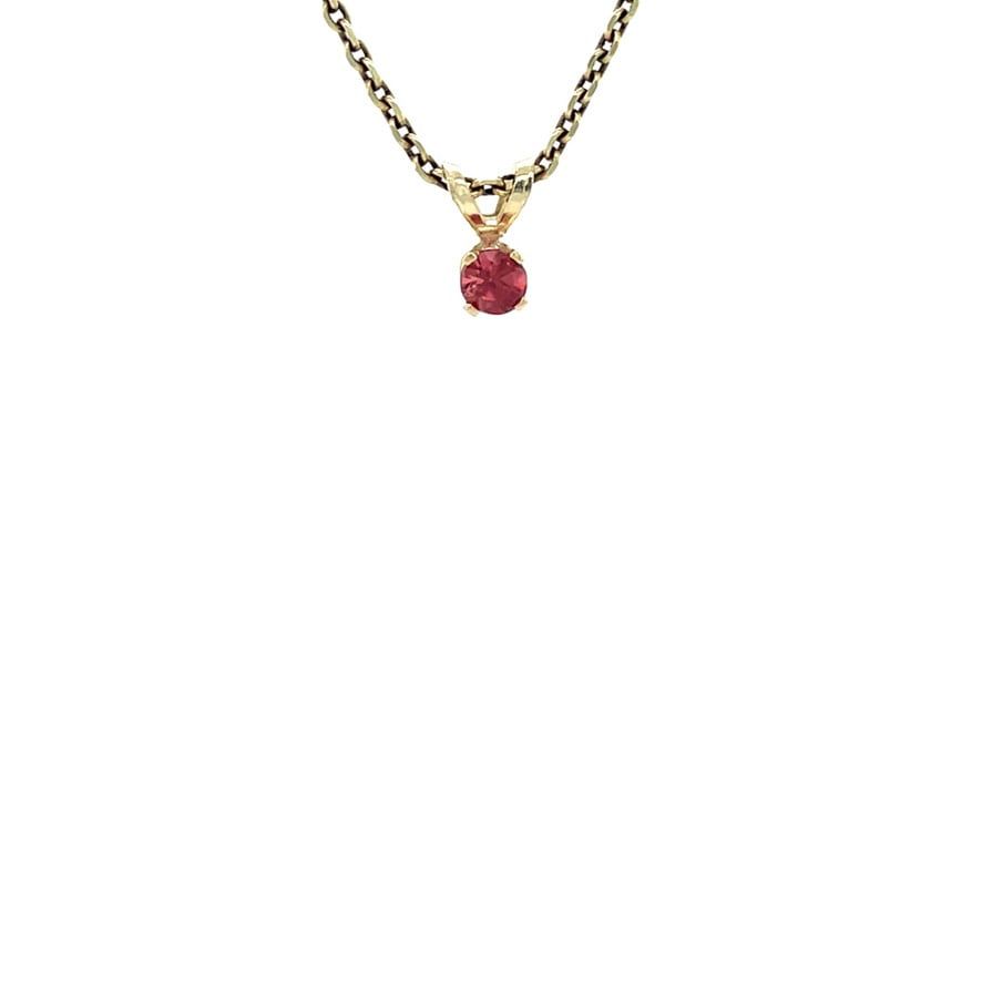 Vintage 14K Gold Solitaire Pendant with Ruby