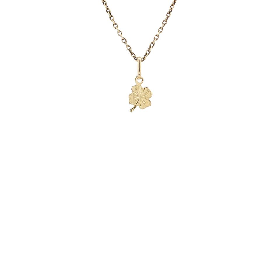 Vintage 14K Gold Klavertje Vier Pendant