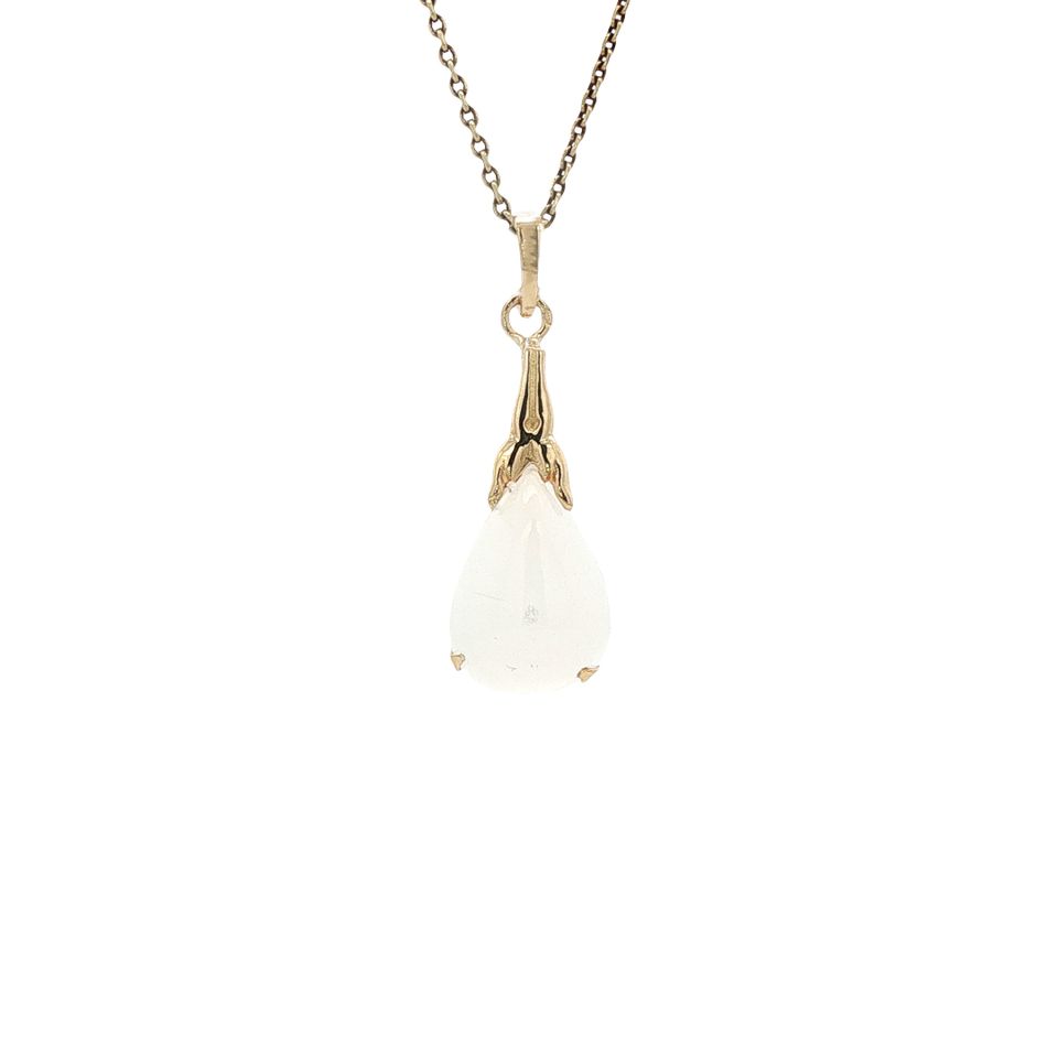 Vintage 14K Gold Pendant with Moonstone