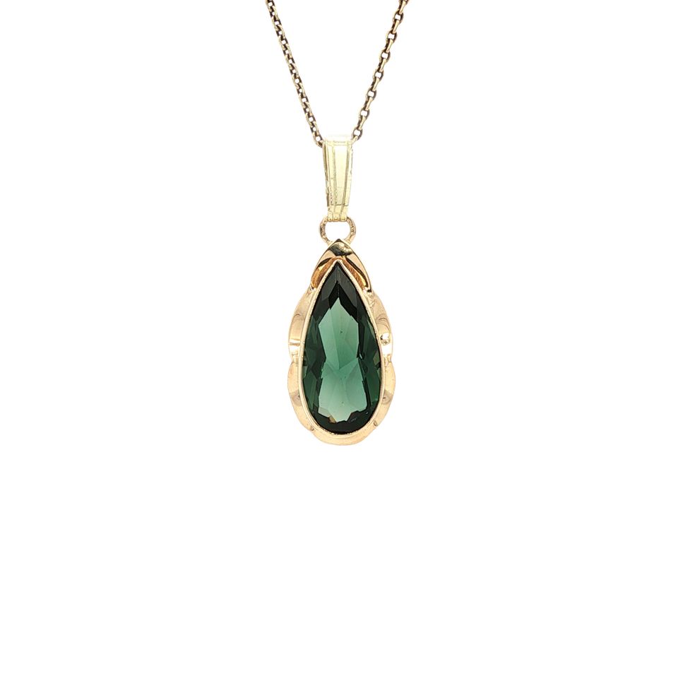 Vintage 14K Gold Pendant with Spinel