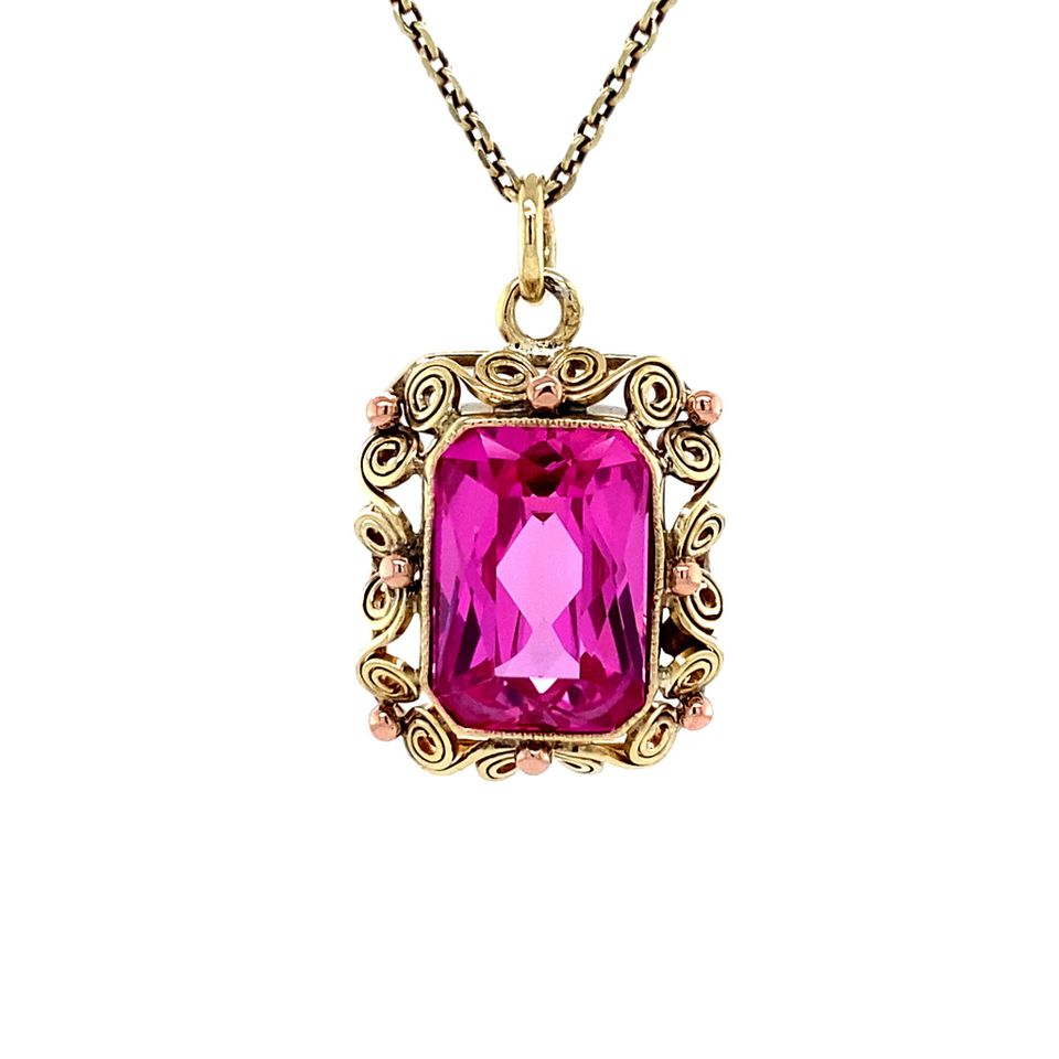 Vintage 14K Gold Pendant with Sapphire