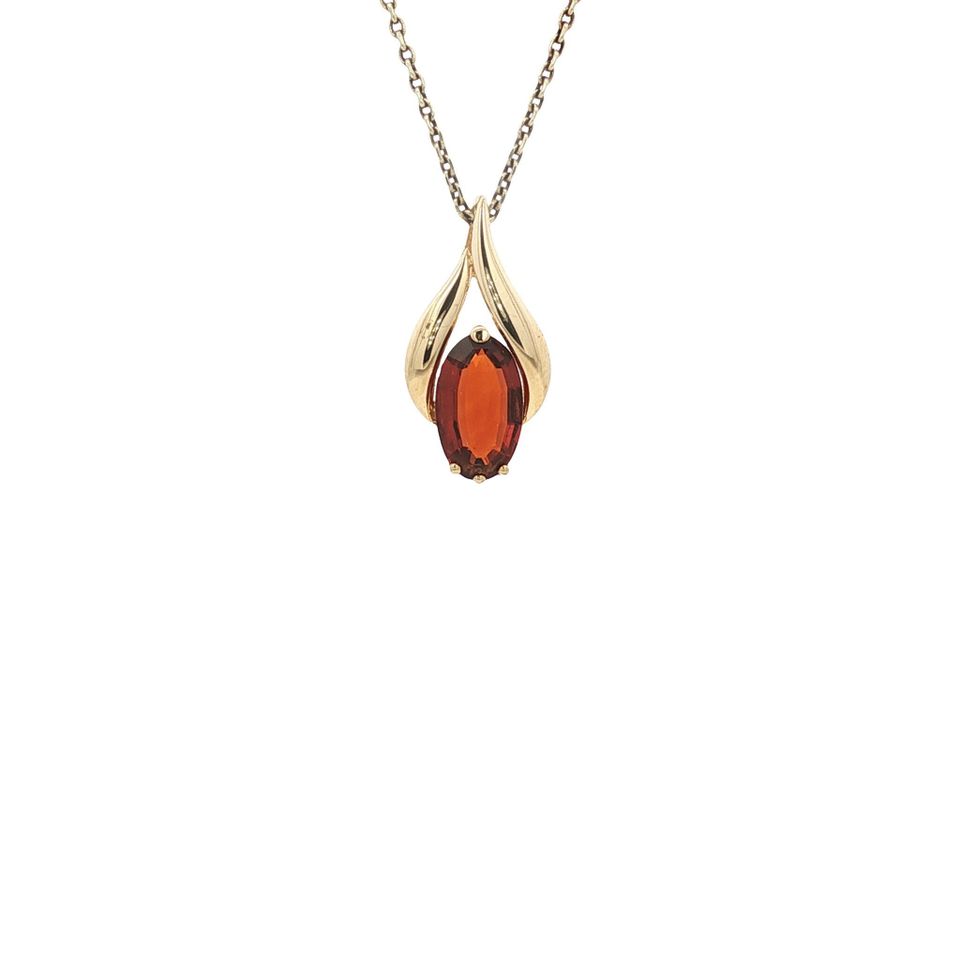 Vintage 18K Gold Pendant with Madeira Citrine