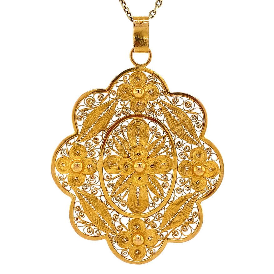 Vintage 20K Gold Pendant Filigree