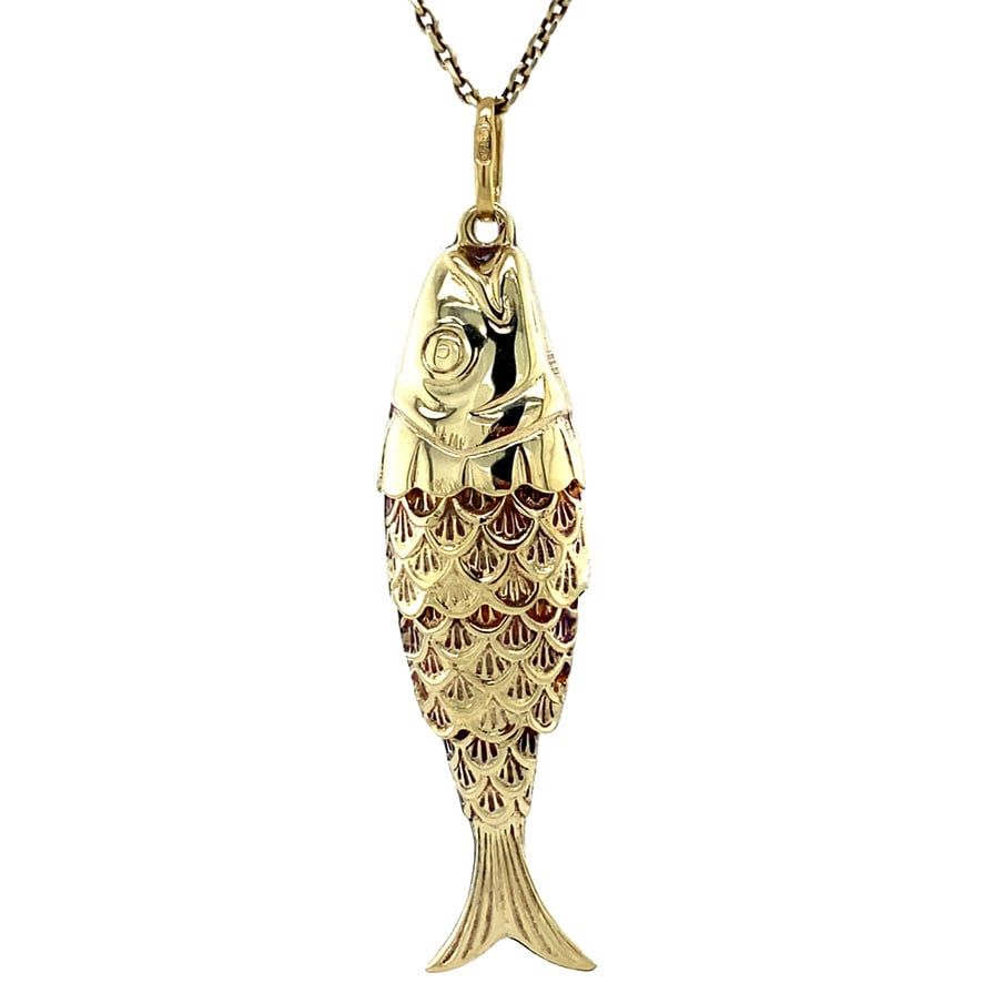 Vintage 14K Gold Fish Pendant