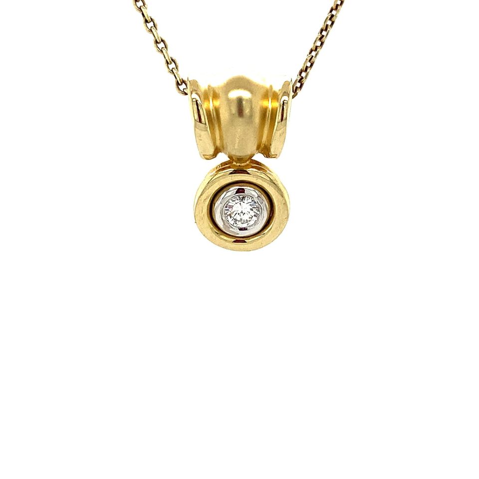 Vintage 14K Gold Pendant with Diamond