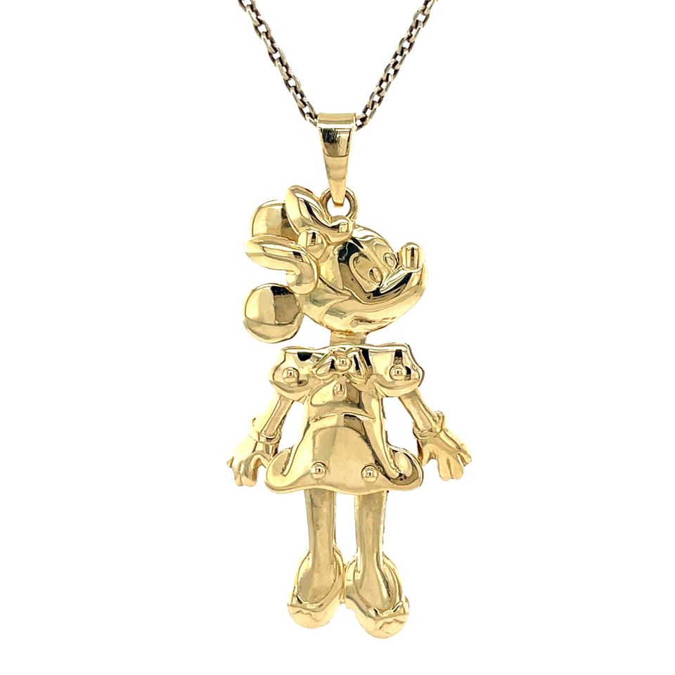 Vintage 18K Gold Minnie Mouse Pendant