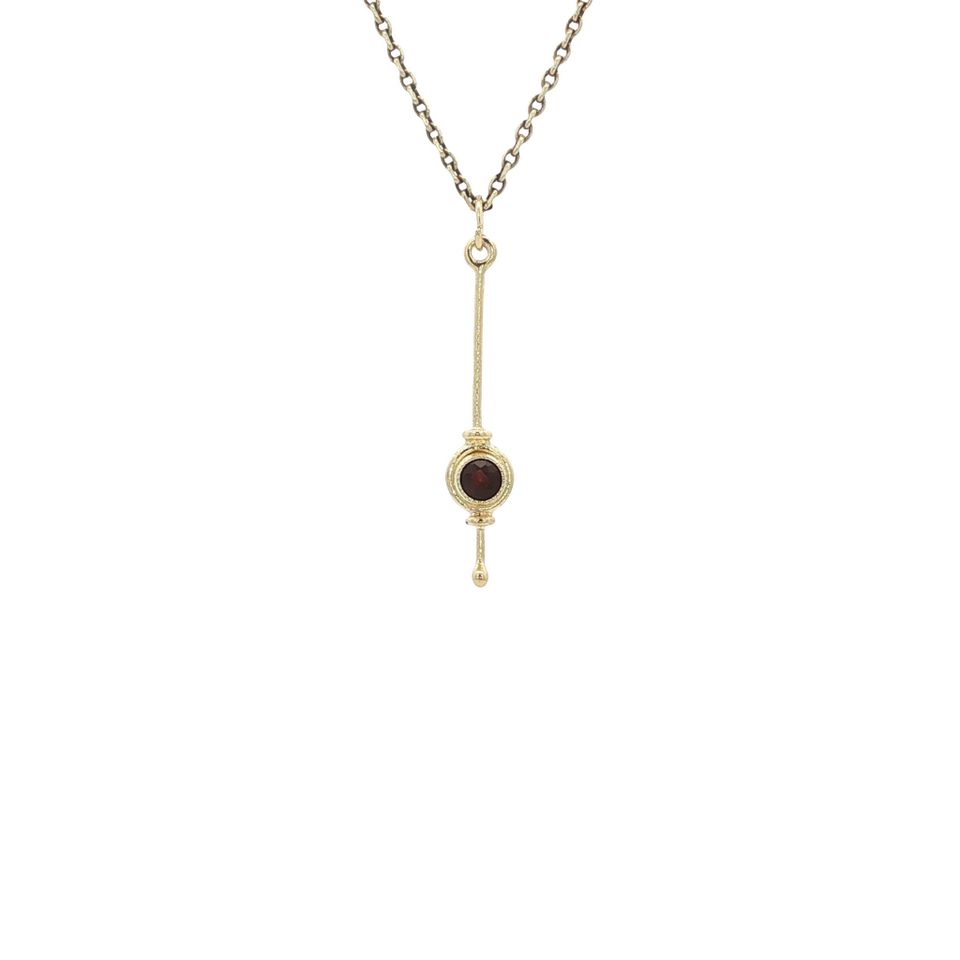 Vintage 14K Gold Pendant with Garnet