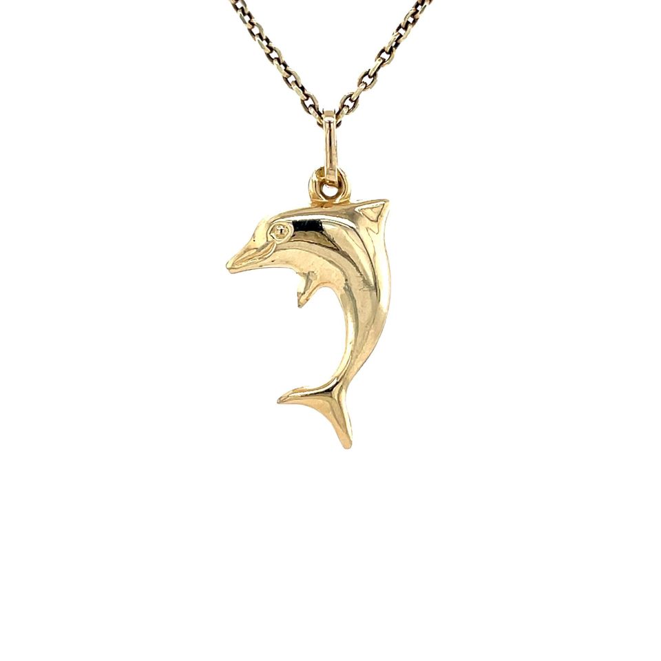 Vintage 14K Gold Dolphin Pendant