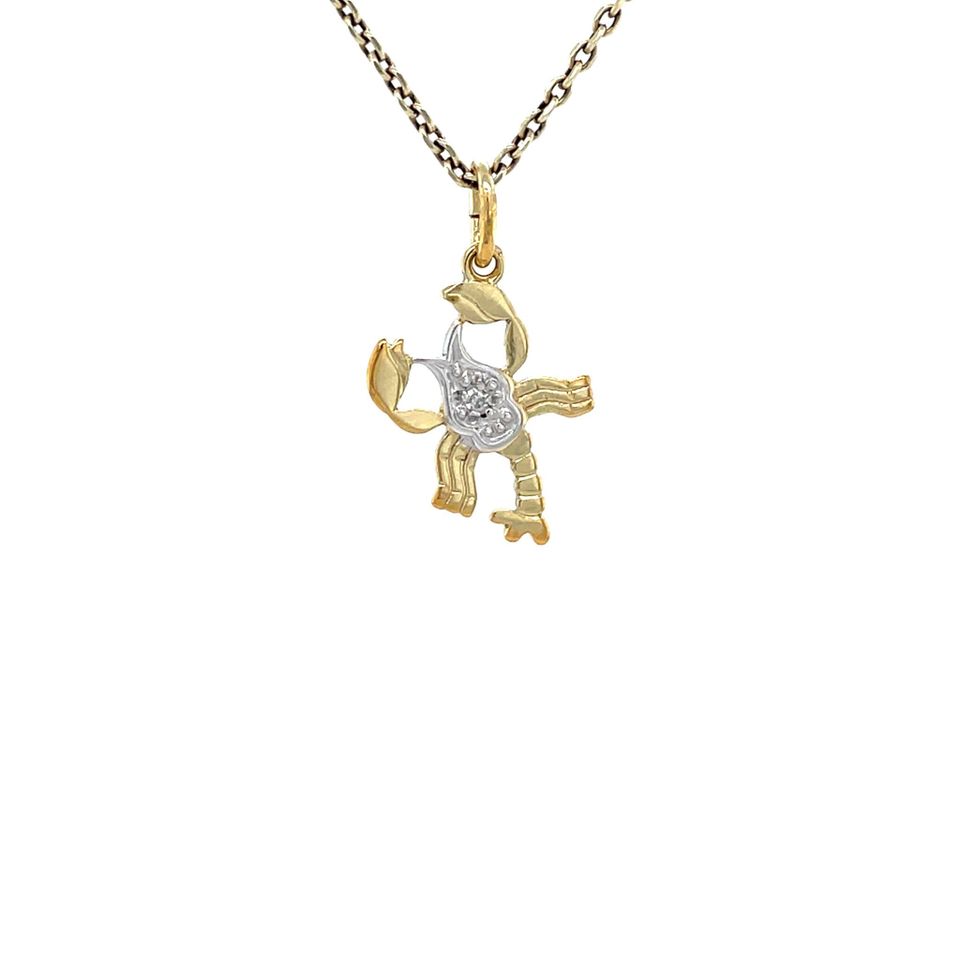 Vintage 14K Gold Scorpion Pendant with Diamond