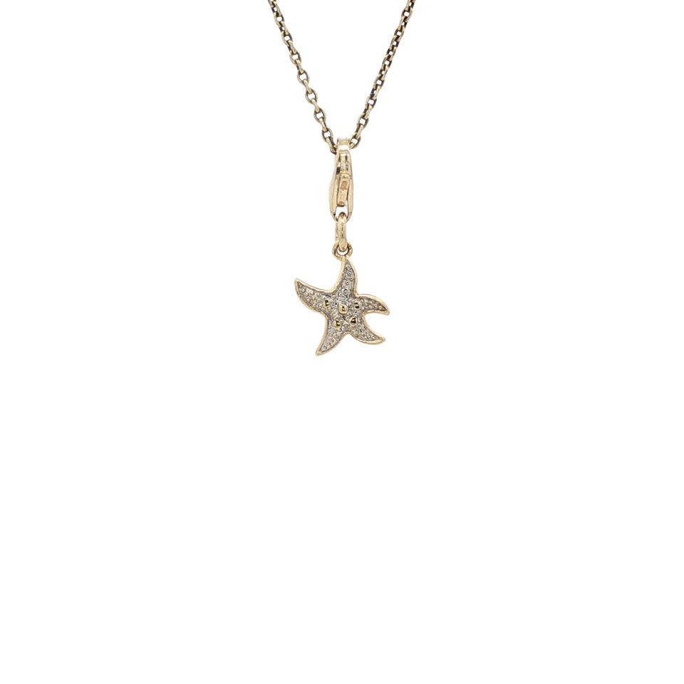 Vintage 14K Two Tone Gold Starfish Pendant