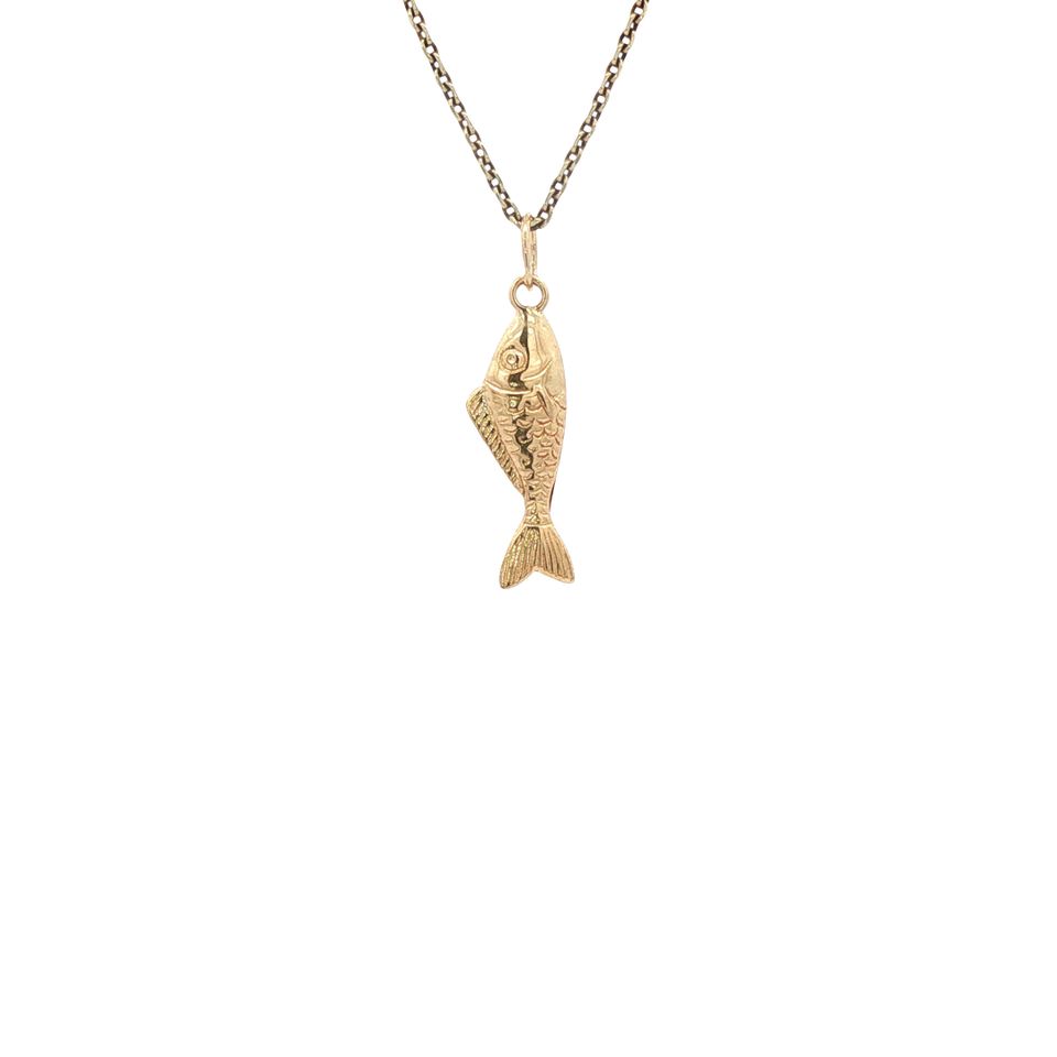 Vintage 14K Gold Fish Pendant