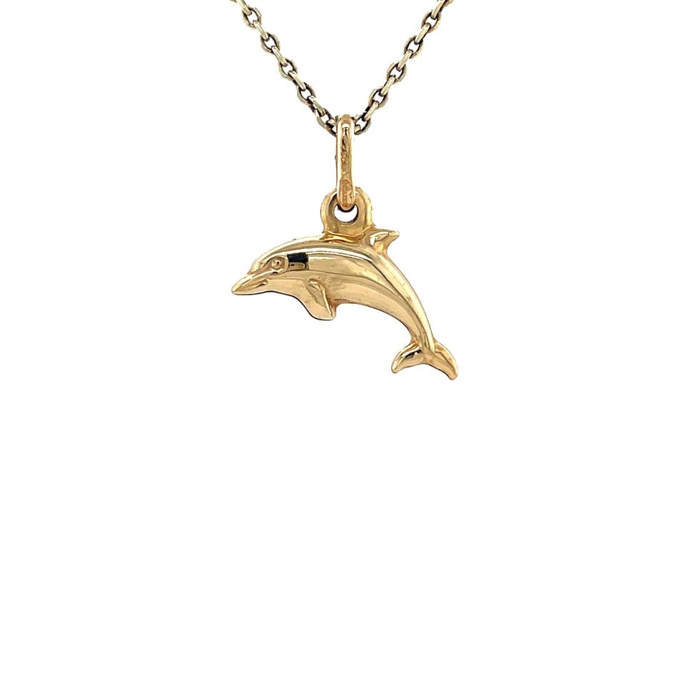 Vintage 18K Gold Dolphin Pendant