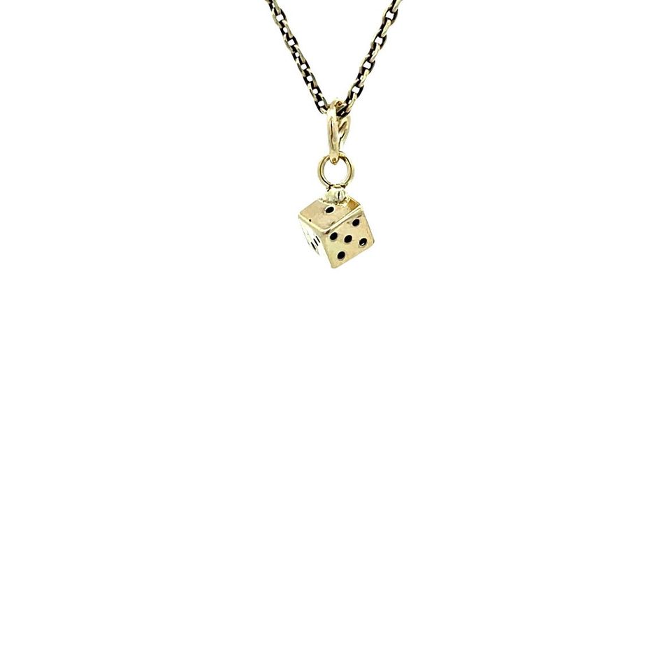 Vintage 14K Gold Dobbelsteen Pendant