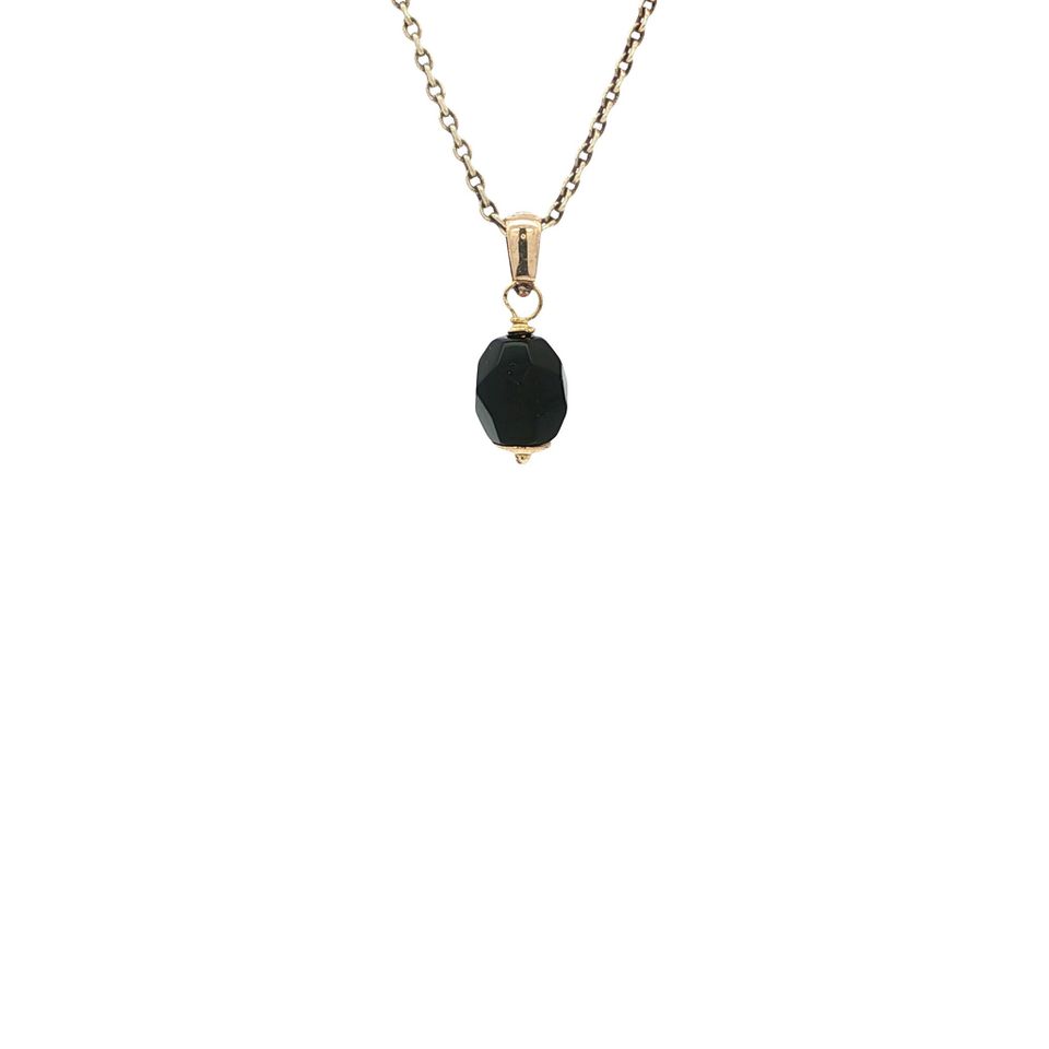 Vintage 14K Gold Pendant with Colored Stone
