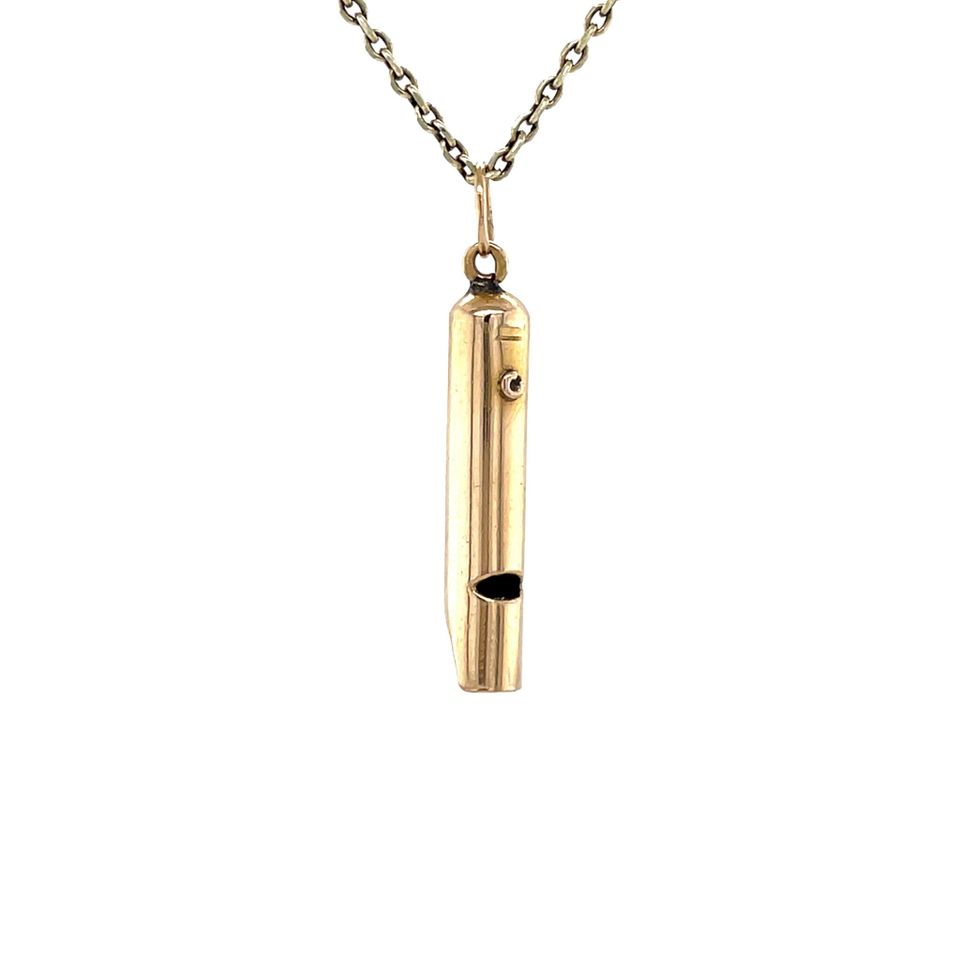 Vintage 14K Gold Blokfluit Pendant
