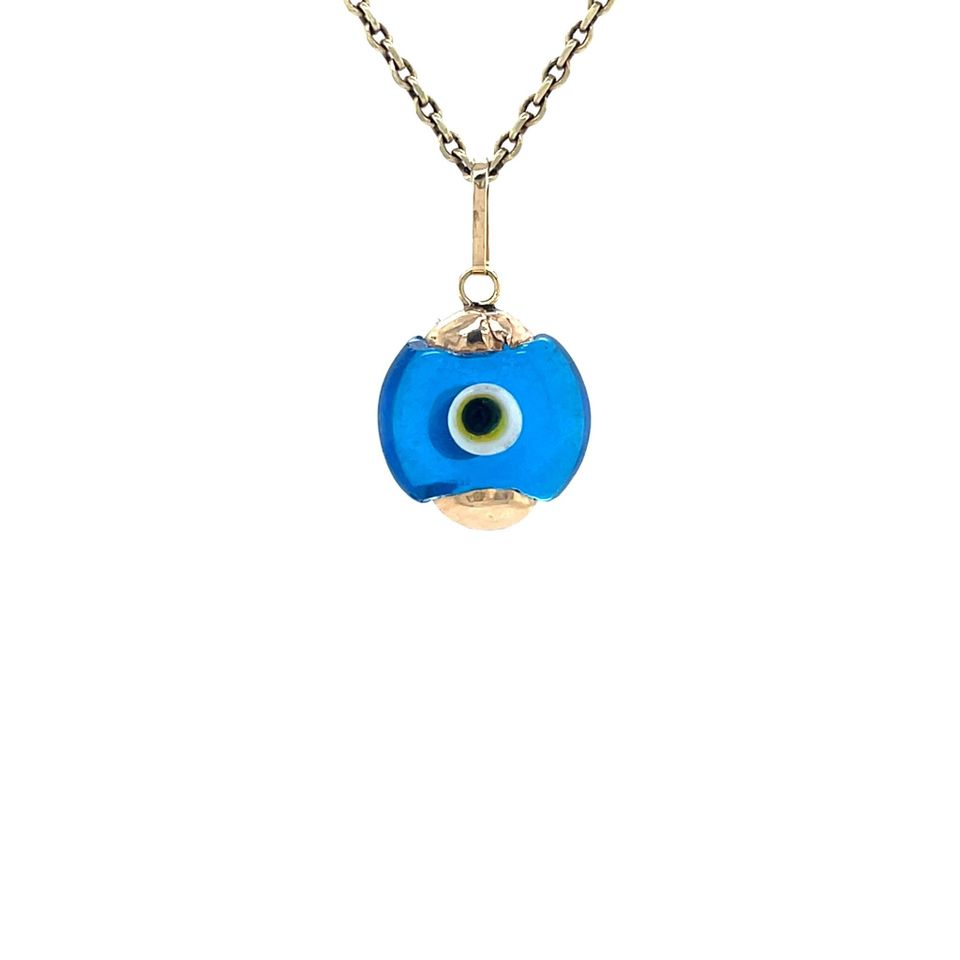 Vintage 14K Gold Evil Eye Pendant