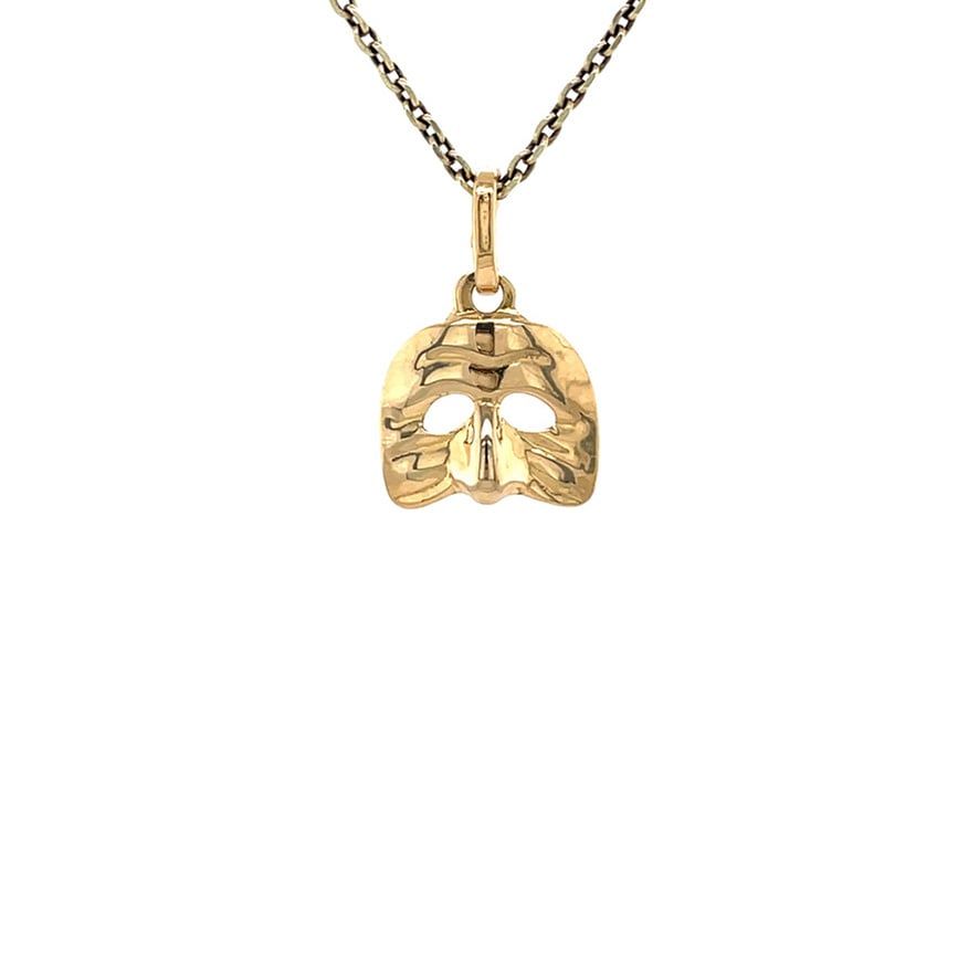 Vintage 18K Gold Mask Pendant
