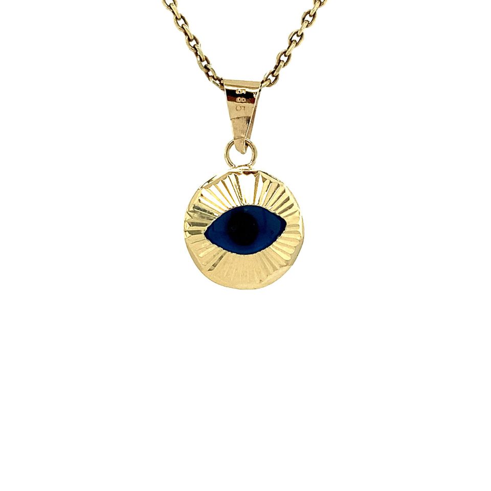 Vintage 14K Gold Pendant Evil Eye
