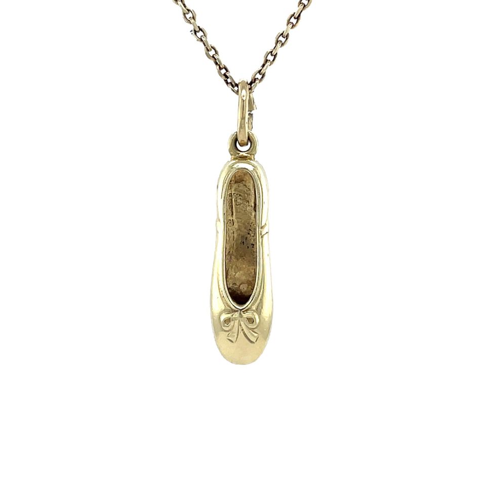 Vintage 14K Gold Balletschoen Pendant