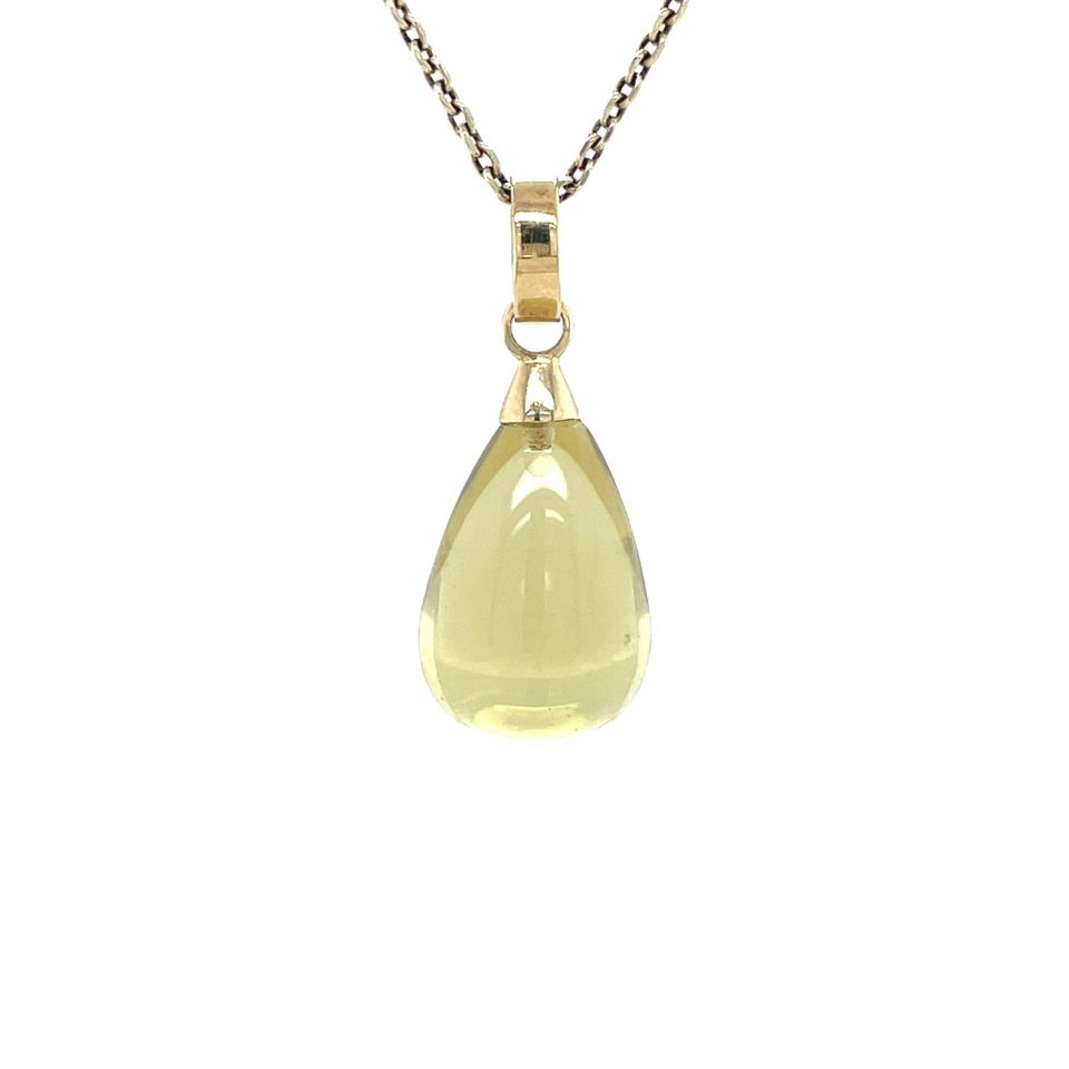 Vintage 14K Gold Pendant with Prasiolite