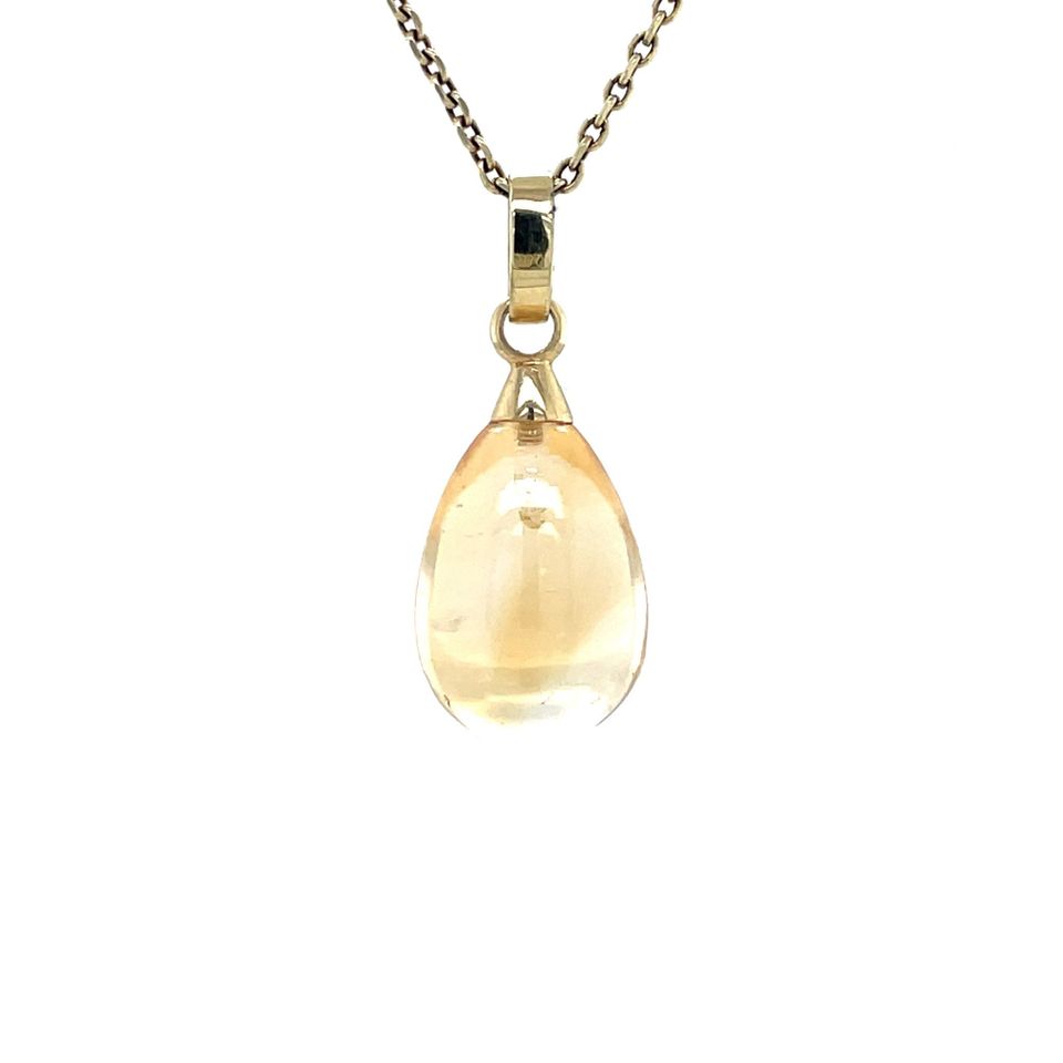 Vintage 14K Gold Pendant with Citrine