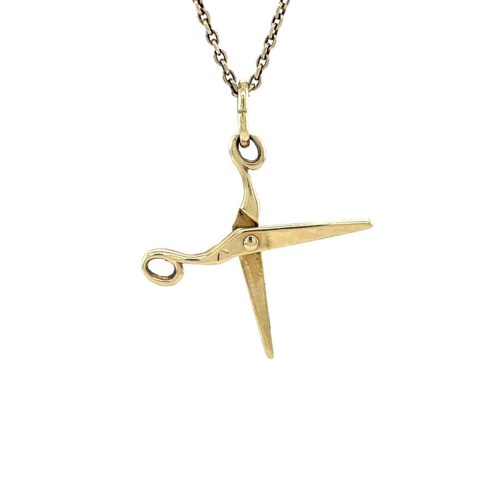Vintage 14K Gold Scissors Pendant