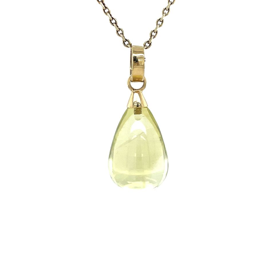 Vintage 14K Gold Pendant with Prasiolite