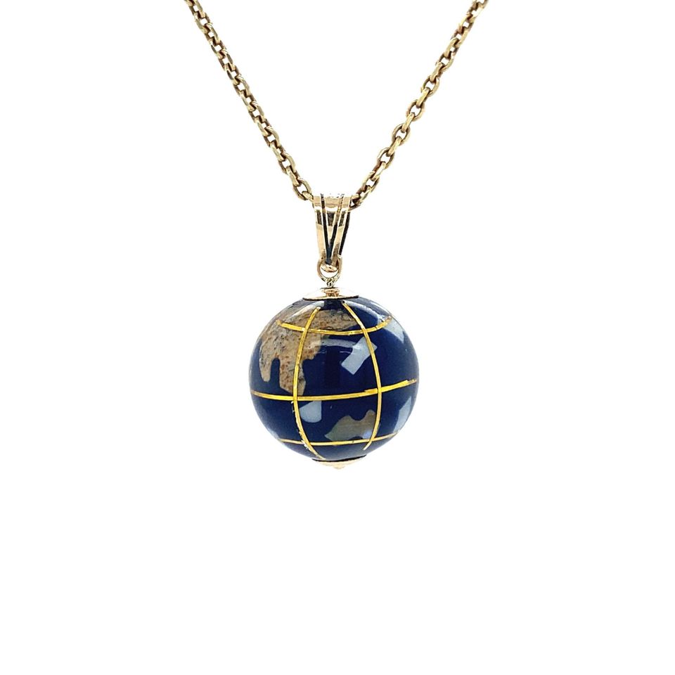 Vintage 14K Gold Globe Pendant