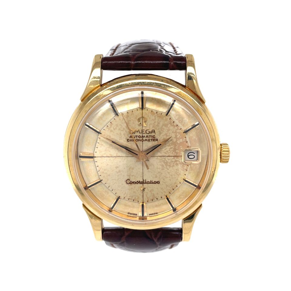Vintage Omega Pie Pan Constellation 18K Gold Watch