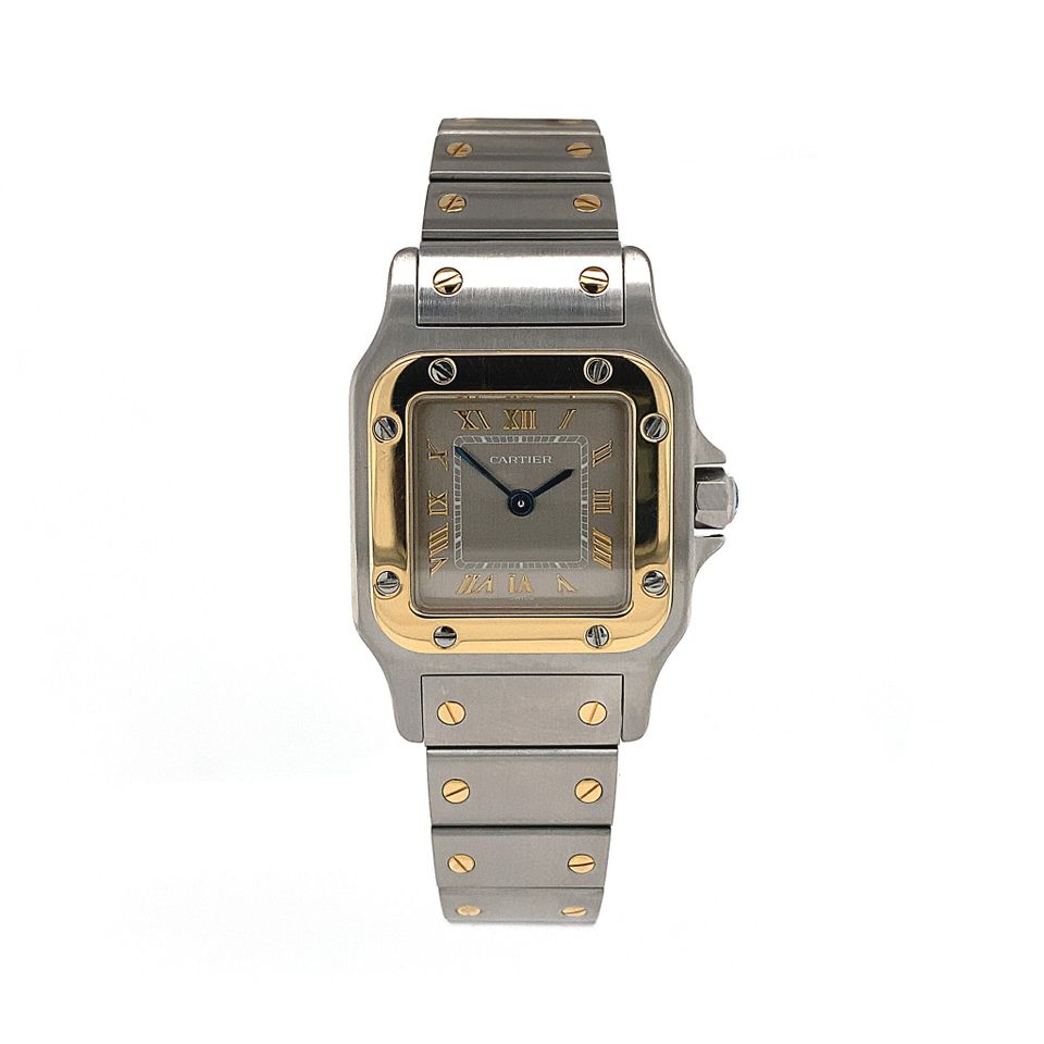 Vintage Cartier Santos Galbée 18K Gold Watch and Steel