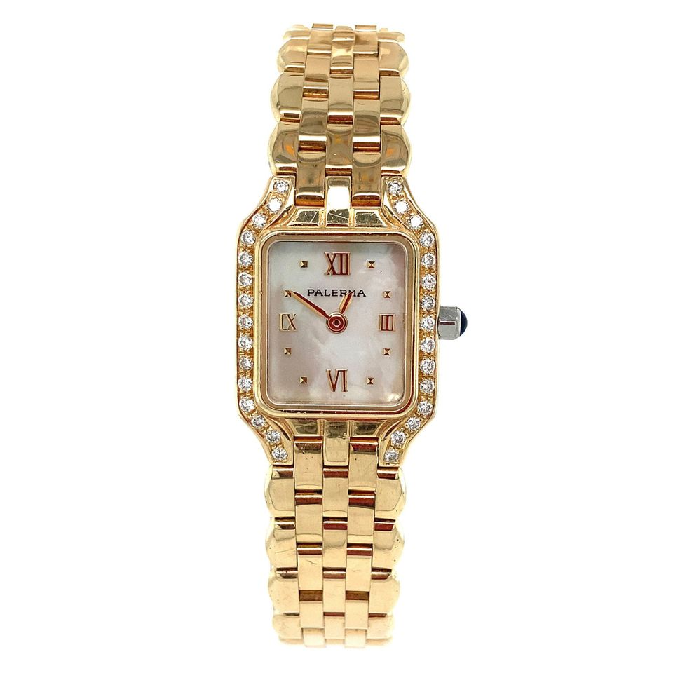Vintage 14K Gold Palerma Watch with Diamond