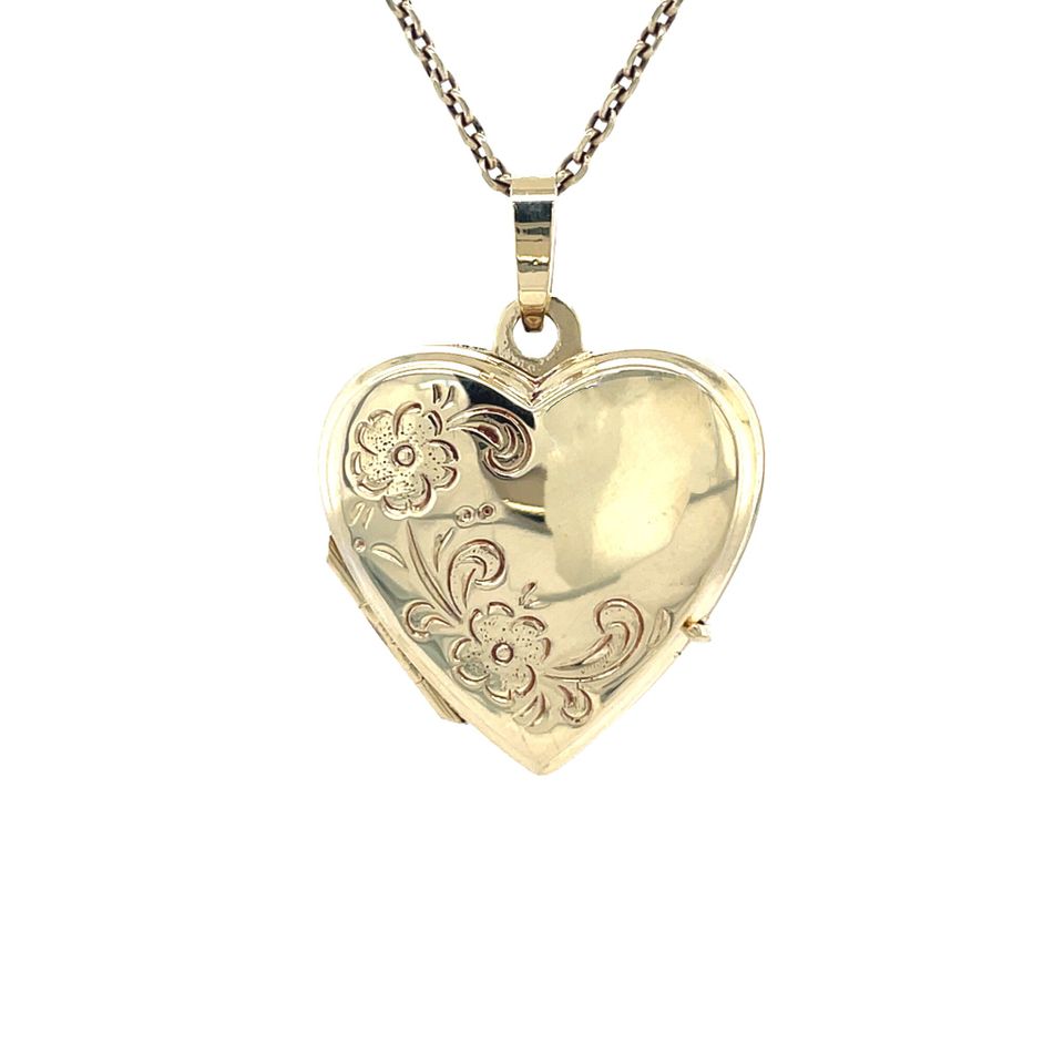 Vintage 14K Gold Heart Locket with Engraving
