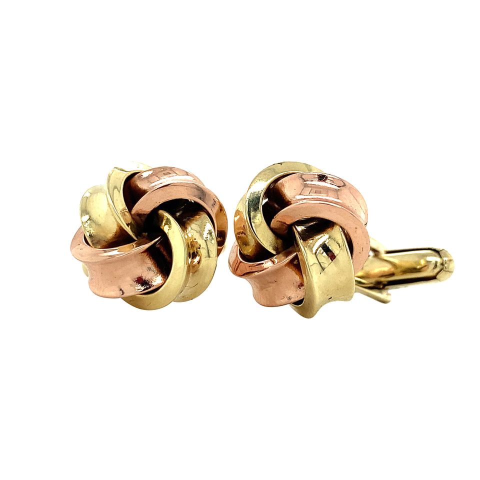 Vintage 14K Tricolor Gold Cufflinks