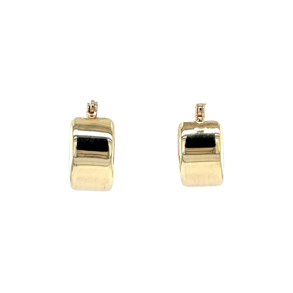 Vintage 14K Gold Smooth Hoop Earrings