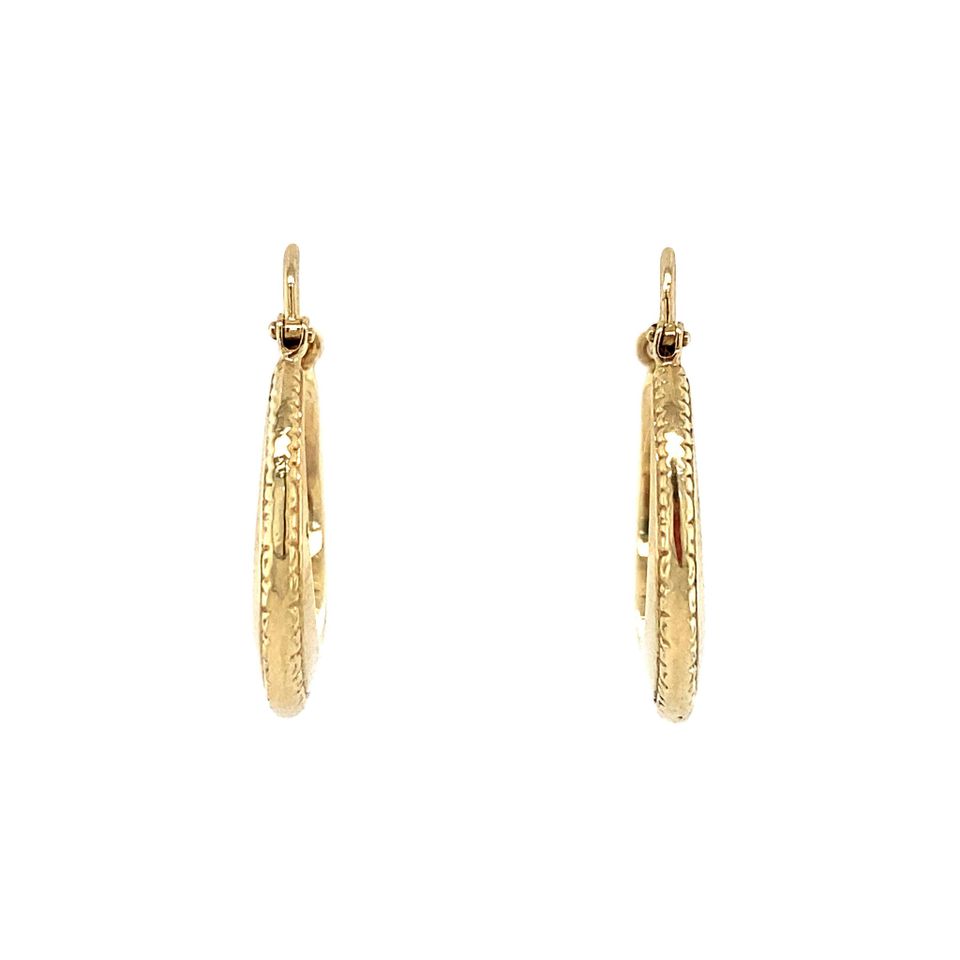 Vintage 14K Gold Hoop Earrings Fancy