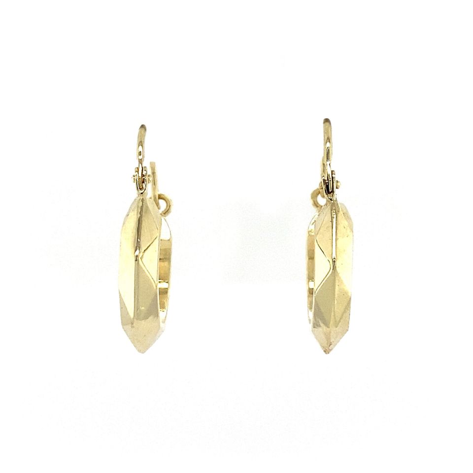 Vintage 14K Gold Fancy Hoop Earrings