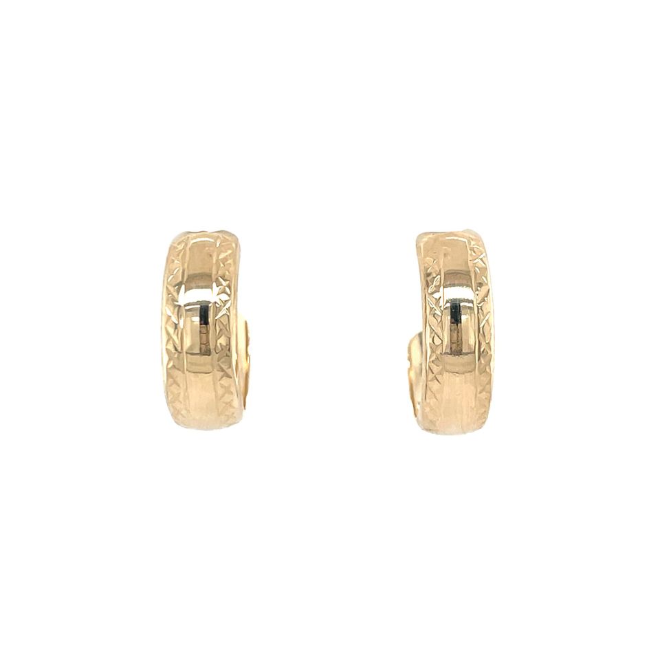 Vintage 14K Gold Stud Earrings with Engraving