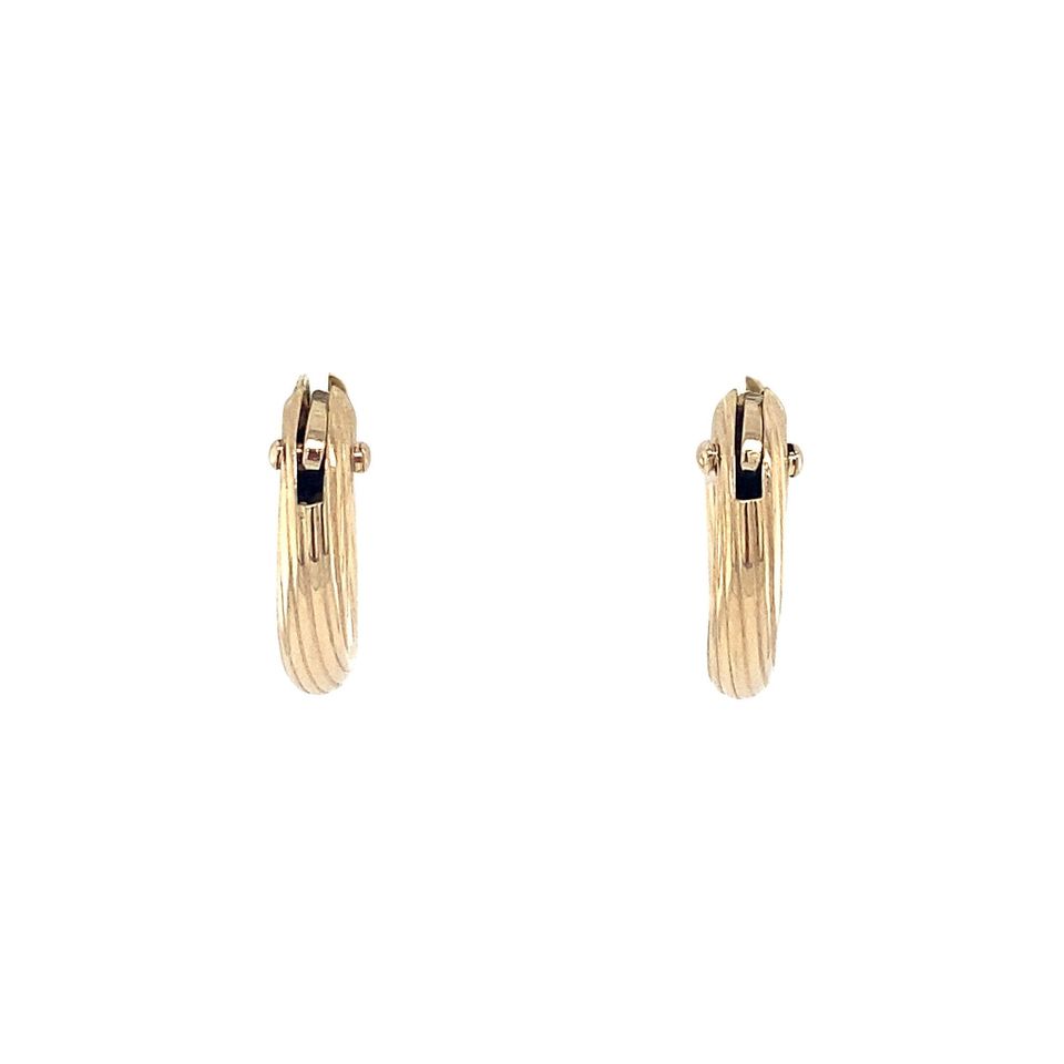 Vintage 14K Gold Hoop Earrings Fancy