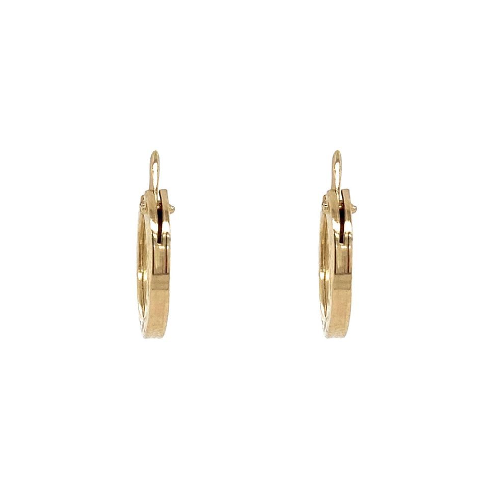 Vintage 14K Gold Fancy Hoop Earrings
