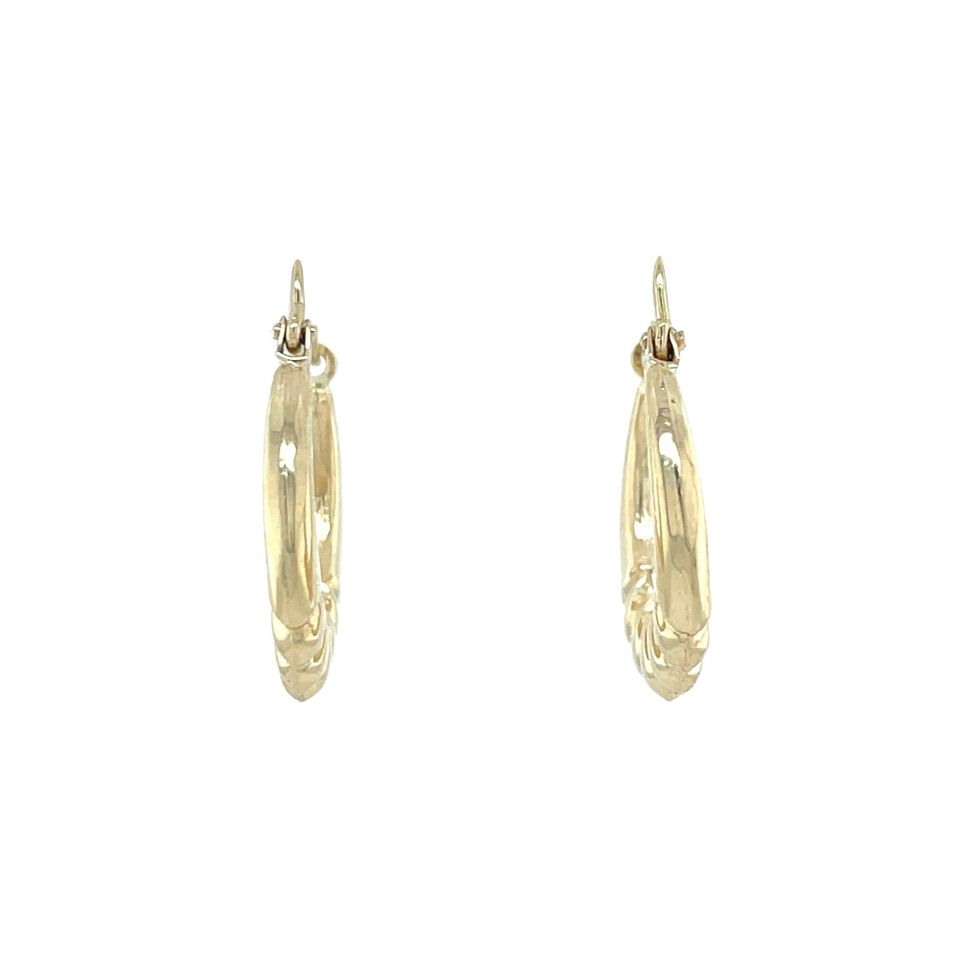 Vintage 14K Gold Fancy Hoop Earrings